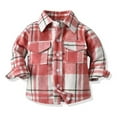 thumbnail image 2 of CSCHome 6M-9Y Kids Toddler Flannel Shirt for Boys Infant Kid Long Sleeve Coat Top Baby Plaid Shirt Jacket Button Down Shacket Spring Fall Clothes, 2 of 7