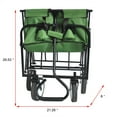 thumbnail image 7 of Folding Wagon Cart, Outdoor Camping Cart Garden Beach Cart with 2 Mesh Cup Holders & Adjustable Handle, Heavy Duty Hand Cart with Metal Frame & 600D Oxford Cloth, 150LBS Loading Capacity, Green, 7 of 7