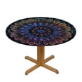 thumbnail image 3 of Nawypu  Round Edged Table Cover Printed Canvas Spill-Proof Oil-Proof Tablecloth Waterproof Table Cover for Dining Decorative (Mandala Modern Art Style), 3 of 7