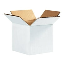 SI PRODUCTS Corrugated Boxes 4" x 4" x 4" White 25/Bundle BS040404W