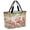 Pink, Green, Cream, variant on Pink Flamingo Beach Bag for Women, Large Breathable Mesh Beach Tote Bag, Tropical Summer Palm Leaves Floral Watercolor Sandproof Lightweight Travel Bags for Vacation Picnic Swimming Pool