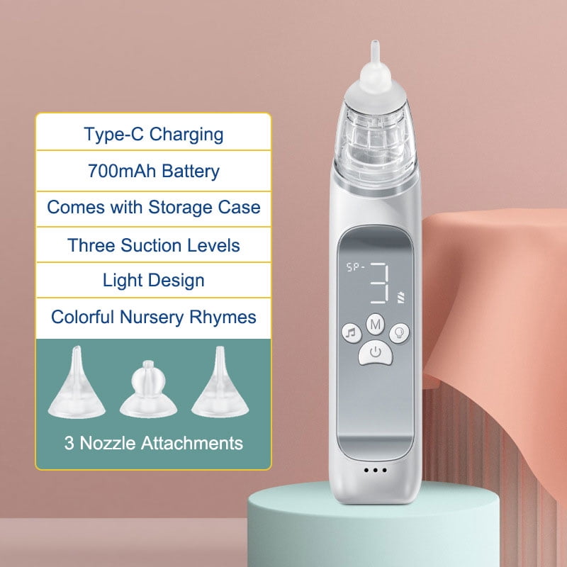 YA YATECH Portable Electric Baby Nasal Aspirator, 3 Suction Levels Low Noise Nose Cleaner with Music Light Anti Backflow Design for Newborn Infants 整改要点