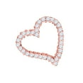 thumbnail image 2 of Aone Jewelry 0.75 Carat Round Natural Diamond ( H-I / I1-I2 ) 14K Rose/ White/ Yellow Gold Heart Shape Pendant Necklace With 18 Gold Plated 925 Sterling Silver Box Chain, 2 of 4