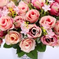 thumbnail image 4 of Flores Falsas Artificiales Rosas Pequeñas 10 Cabezas Ramo Para La Decoración para hogar Rosa claro BLESIY Flores artificiales, 4 of 8