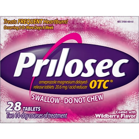 Prilosec OTC Acid Reducer, Delayed-Release Tablets, Wildberry 28 ea