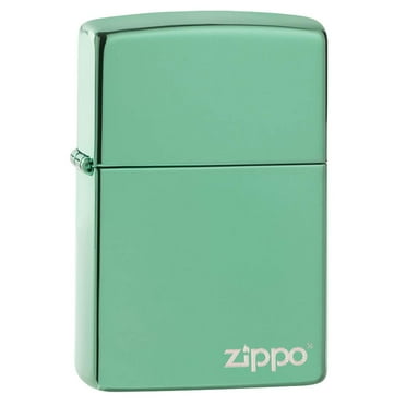 Zippo Logo High Polish Green Pocket Lighter
