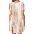 thumbnail image 3 of Short Sleeve Dress for Women Summer 2024 with Pockets Crewneck Tie Dye Striped Print Casual T Shirt Dress Loose, 3 of 4