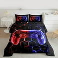 thumbnail image 2 of jejeloiu Kids Gamepad Controller Bedding Comforter Set,Console Gamer Gaming Twin Comforter Sets,Red Bpurple Ombre Bedding Set For Boy,Microfiber Bedroom Decor Reversible,2pcs, 2 of 8