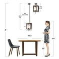 thumbnail image 4 of The Lighting Store Alina 1 Light Antique Black Metal Natural Wood Fabric Shade Pendant Chandelier, 4 of 5