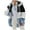 Blue, variant on IROINNID Women's Short Hoodie Shearling Coat Contrast Color Long Sleeve Casual Zipper Pullover Tops Sweatshirt, Gray