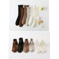 thumbnail image 5 of Namzi 6 pares de calcetines de algodón para mujer, calcetines finos, suaves, cómodos y transpirables, calcetines por encima del tobillo para negocios y ocasiones informales (marrón)., 5 of 5
