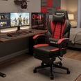 thumbnail image 3 of Bossin Gaming Chairs with Footrest, Massage Leather Game Chair for Adults, Big and Tall Gamer Chair with Headrest and Lumbar Support, 3 of 10