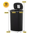 thumbnail image 7 of BestOffice 13Gal PlasticTrash Can Automatic Touchless, Odor Control Kitchen Garbage Can w/Lid, Black, 7 of 7