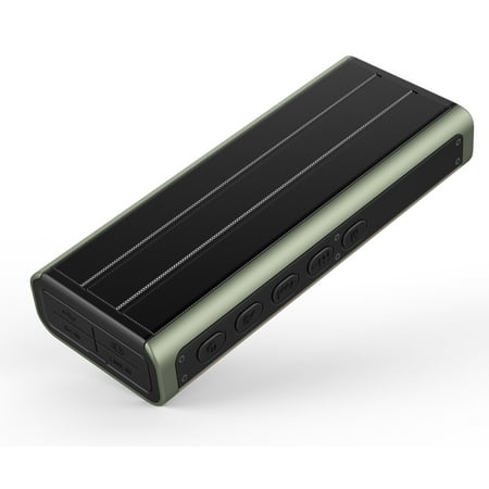 TechComm OV-C4 IPX4 Water-Resistant Bluetooth Speaker with Power Bank, LED Flashlight, Dual 5W Speaker, Hands-free Calling, NFC Fast Pairing, MicroSD Card Support and Auxiliary Input - Green