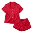 thumbnail image 6 of Wensltd Pajama Set Short Sleeve for Women Summer Loose Fit Elegant Style Breathable Button Down Sleepwear Multiple Colors, 6 of 6