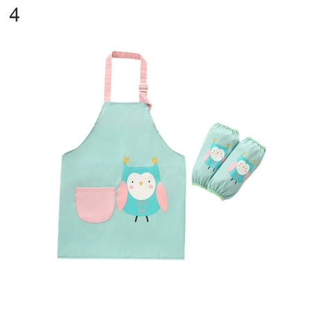 

WindC 1 Set Kids Apron Kit Waterproof Convenient Polyester Shrink Resistant Children Pinafore Set for Drawing