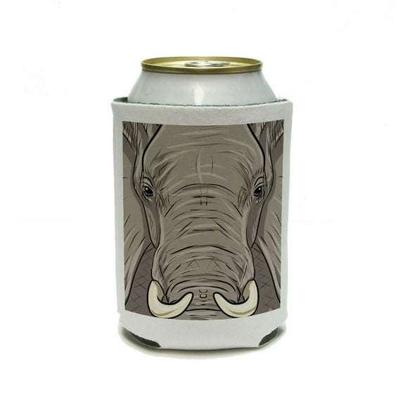Elephant Face - Safari Can Cooler Drink Insulator Beverage Insulated Holder