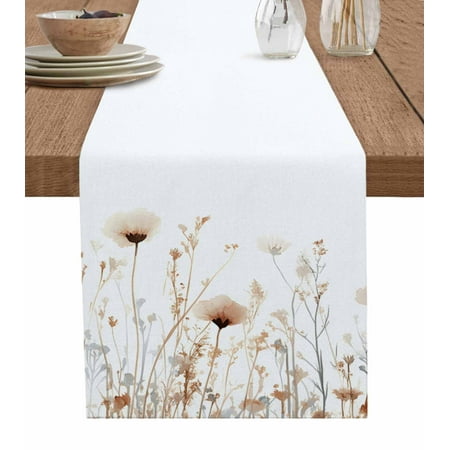 

Table Runner Dresser Scarf 13 x 36 Inch Watercolor Red Floral Retro Spring Flowers Retro Rural Table Runners Non-Slip Heat Kitchen Dining Table Decor for Indoor Outdoor Home Party Decoration