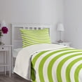thumbnail image 5 of Ambesonne Lime Green Quilted Bedspread Set 2 Pcs, Watercolor Lines, Twin Size, White Lime Green, 5 of 6