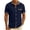 Navy, variant on Men's Dress Shirts Short Sleeve Wrinkle Free Stretch Business Casual Plaid Patchwork Button Down Shirt