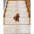 thumbnail image 2 of Beige Stair Treads for Wooden Steps Indoor Runner Rug Carpet, Retro Oil Painting Modern Abstract Art Aesthetics 15 Pieces Peel and Stick Staircase Step Treads Covers Washable Throw Door Mats, 30"x8", 2 of 5