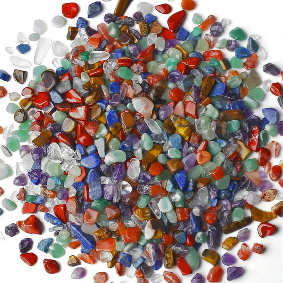 Chips de cristal Aquarium Gravel Rocks YATOJUZI, 450 g, 7 chakras