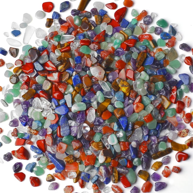 Chips de cristal Aquarium Gravel Rocks YATOJUZI, 450 g, 7 chakras