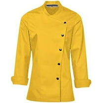 Long Sleeves Yellow Color New Chef Coat Jacket Uniform for women ideal for food service, Caterers and Culinary professional S Size