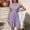 Purple, variant on Dress For Women Soft Summer Loose Midi Dress V Neck Button Waist Elastic Short Sleeved Dress Dress for Women Loose Dresses Short Sleeve Dress Knee Length Business Casual for Women Summer Dresses with