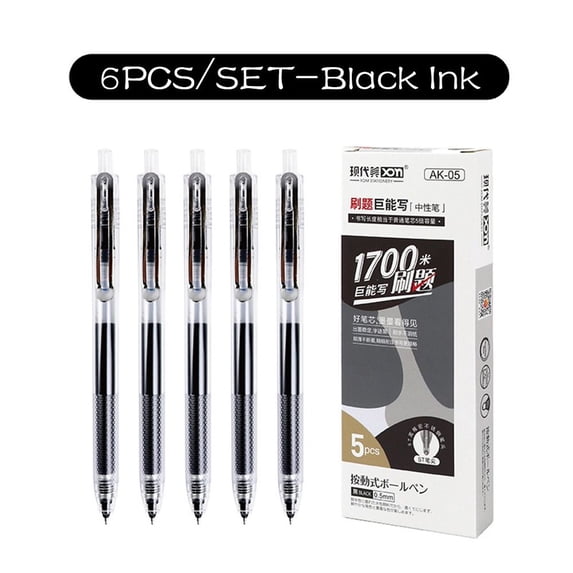 5PCS/Set Mutil-styles Black Ink Creative Stationery Writing Tool Neutral Pen Ball Point Pen Signature Pen Gel Pens A-BLACK INK