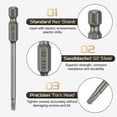 thumbnail image 5 of Uxcell T15 Torx Head Screwdriver Bit 1/4" Hex Shank 3.15" (80mm) Long Magnetic No Hole Tip 6 Point Star Screw Driver, 5 of 7