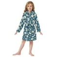 thumbnail image 6 of FORMRS Niños Bathrobe Unisex Hooded Robe Soft Plush Pajamas Sleepwear, Size 4-6T, Green Daisy Pattern, 6 of 7