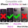 thumbnail image 2 of REQO Phone Case for iPhone 12 Pro iPhone12 6.1 Wallet Cover with Tempered Glass Screen Protector Crossbody Wrist Strap Ring RFID Blocking Card Holder Cell iPhone12pro 5G i 12s 12pro Women Purple, 2 of 7