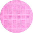 thumbnail image 1 of Ahgly Company Indoor Round Abstract Pink Modern Area Rugs, 3' Round, 1 of 4