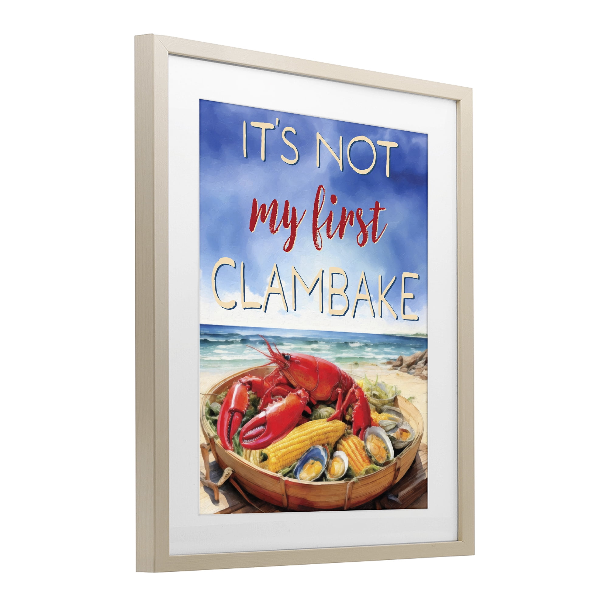 Stupell Industries Not My First Clambake Birch Framed Print Under Glass, design by Grotto Studios