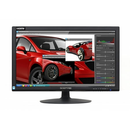 Sceptre 24" 75Hz Full HD 1080P LED Monitor HDMI VGA Build in Speakers, Brushed Black 2019 (E248W-19203S)