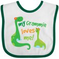 thumbnail image 3 of Inktastic My Grammie Loves Me Grandson Dinosaur Boys Baby Bib, 3 of 4