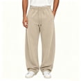 thumbnail image 6 of TKKCS Mens Baggy Wide Leg Sweatpants Curved Blade Loose Fit Casual Lounge Drawstring Elastic Waist Sweat Pants With Pockets Khaki XL, 6 of 8