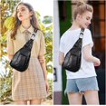 thumbnail image 4 of Sling Bag for Women Crossbody, PU Leather Small Sling bags Sling Chest Shoulder Backpack for Traveling Hiking, 4 of 7