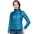 thumbnail image 6 of Tiqkatyck Trench Coat Puffer Jacket for Womens Foldable Packable Light Weight Down Jacket Womens Jacket Plus Size Tops Clearance Long Sleeve Tops Blue XL, 6 of 6