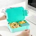 thumbnail image 2 of 3-Compartment Lunch Box - Reusable Meal Prep Container for & Adults, Leak-Proof Food Storage with Silicone Sealing Ring, Ideal for , Work, and Picnics - Dishwasher Safe Bento Box Blue, 2 of 6