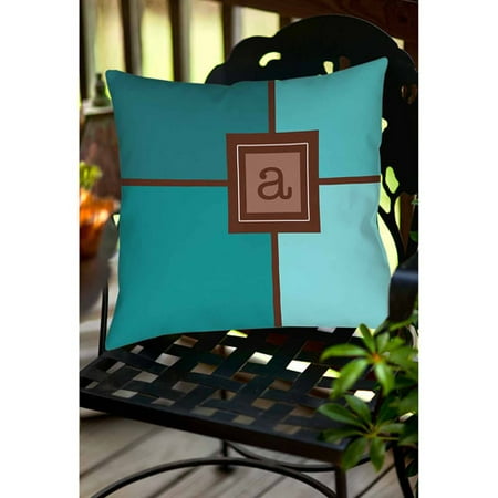 Thumbprintz Grid Monogram Teal Decorative Pillows Walmart Com