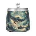 thumbnail image 7 of Yayeee Ashtray with Lid for Cigarette Smokeless Stainless Steel Home Ash Holder, Beige Floating Whale, 7 of 7