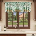thumbnail image 6 of St Patricks Day Curtain Valances for Windows, Kitchen Valance Window Treatments Panel 2 Pack, Green Shamrock Spring Watercolor Gnomes Beige Rod Pocket Short Curtains for Bathroom Bedroom 42 x 18 Inch, 6 of 8