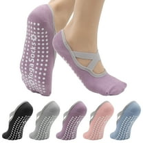GIRACOA 5 Pairs Yoga Socks for Women, Non Slip Grip Pilates Socks For Yoga Pilates Barre Dance Fitness