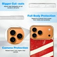 thumbnail image 6 of Case For Apple iPhone Air / 17 Pro / 17 Pro Max Series Case, Slim Thin Transparent Flexible Clear TPU Shockproof Phone Case For iPhone 17 Series, Red White Strip, 6 of 6