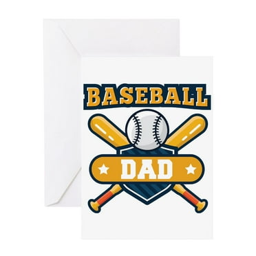 CafePress - Baseball Dad Greeting Cards - Greeting Card, Blank Inside Matte