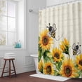 thumbnail image 5 of Watercolor Sunflower Leaf Fabric Shower Curtain Spring Floral Retro Washable Shower Curtains for Bathroom, Waterproof Bath Curtain with Hooks Home Decor 72x72in, 5 of 8
