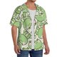 thumbnail image 2 of Balery Cute Frog Camisa Casual de Manga Corta con Botones para Hombre, Texturizada, Estilo Cubano, para Playa, Verano-Medium, 2 of 5