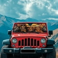 thumbnail image 3 of Uorisanigo Windshield Sun Shade Compatible with Jeep Wrangler TJ JK JL & Gladiator JT 2/4 Door, Dachshund Family Driving Shade Heat Shield Blocks UV Rays, Sunshade Windshield Shield Protection, 3 of 7